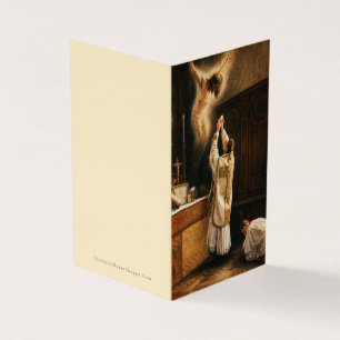 Cartão De Visita Ordenação de Padre Católico Aniversário Cartõ