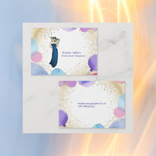 Cartão De Visita Organizador de Festas de Fronteira de Balão Legal 