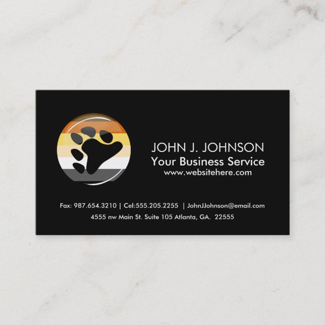 Cartão De Visita Orgulho do urso (Frente)