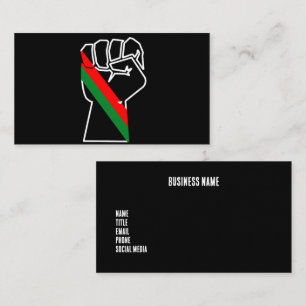 Cartão De Visita orgulho negro punho vermelho verde bandeira pan-af