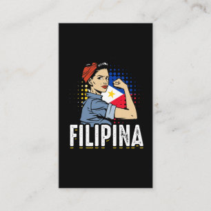 Cartão De Visita Orgulhosa Mulher Filipina: Bandeira Filipinas