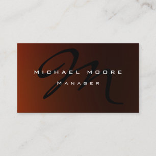 Cartão de visita original do monograma do vermelh