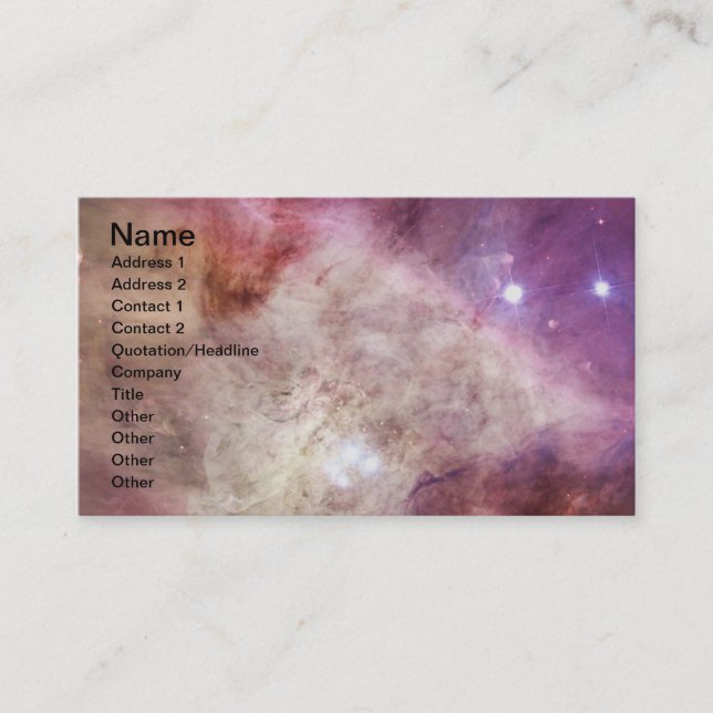 Cartão De Visita Orion Nebula rosa (Frente)