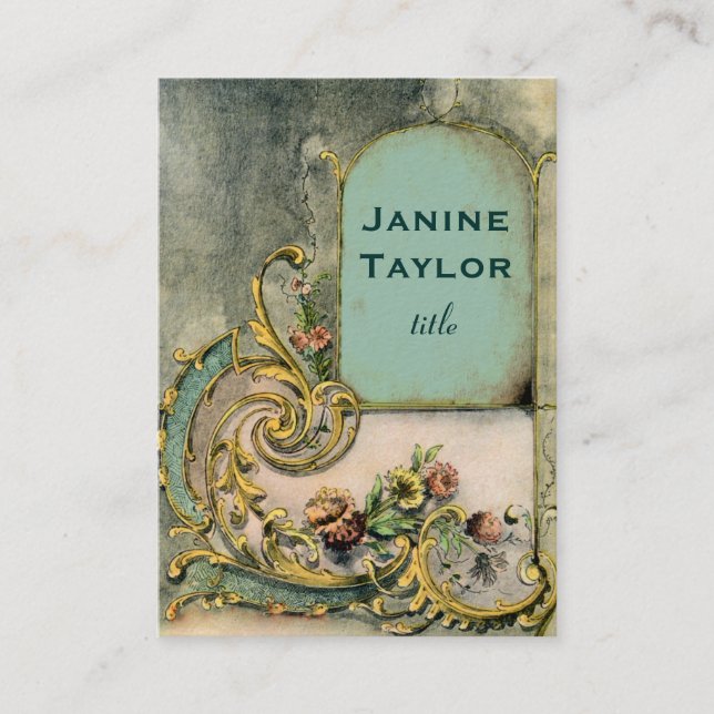 Cartão de visita ornamentado da janela do rolo do (Frente)