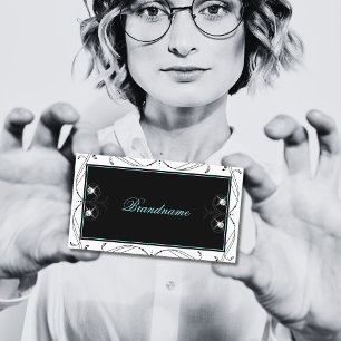 Cartão De Visita Ornamentado de Ouros Brancos Estimulantes Brancos 