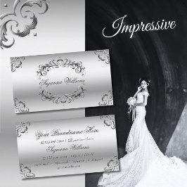 Cartão De Visita Ornamentado de prata de luxo Sumituoso e Luxuoso