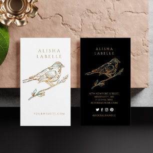 Cartão De Visita Ornamentado elegante Logotipo de ave pilhada decor
