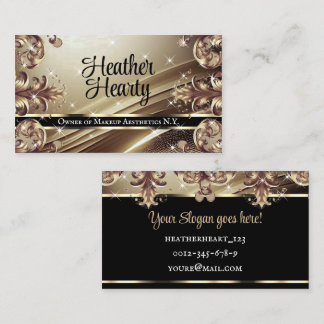 Cartão De Visita Ornamentado Luxurioso Platinum Flourish Deluxe