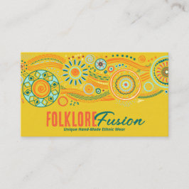 Cartão De Visita Ornamento de Padrão Étnico Colorido