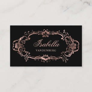 Cartão De Visita Ornamento de Vintagem Dourada de Rosa Chic Chic El