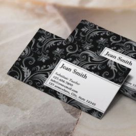 Cartão De Visita Ornamento Elegante do Professor Substituto