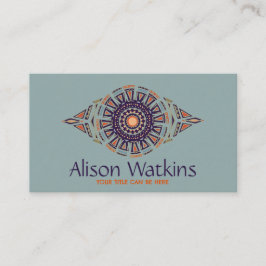Cartão De Visita Ornamento Étnico Desenhado À Mão
