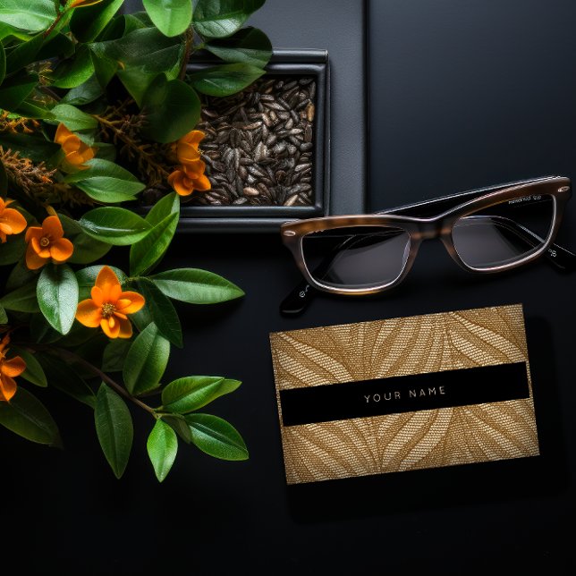 Cartão De Visita Ornamento Floral Castanho Dourado Lace Black Vip (Brown Floral Ornament Gold Lace Black Vip Business Card)