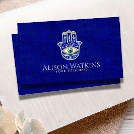 Cartão De Visita Ornamento Mão do Luxury Blue Lapis Lazuli Hamsa