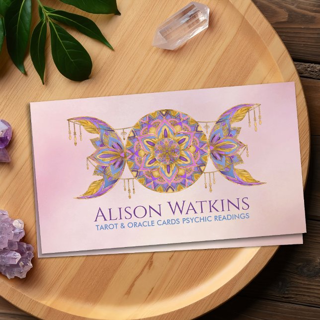 Cartão De Visita Ornamento Triple Moon Mandala (Criador carregado)