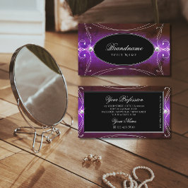 Cartão De Visita Ornamentos de Jovens Negras Roxos de Ornamentado R