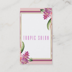 Cartão De Visita Orquídea Floral Tropical Roxo Rosa Botânico Chic