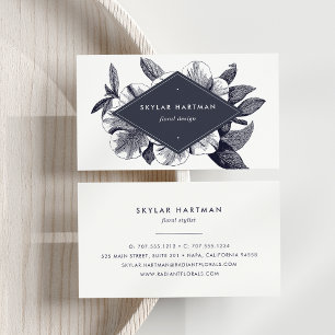 Cartão De Visita Orquídea Vintage   Floral