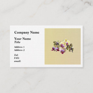 Cartão De Visita Orquídeas de Phalaenopsis amarela clara e magenta