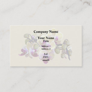 Cartão De Visita Orquídeas de Phalaenopsis amarela clara e magenta