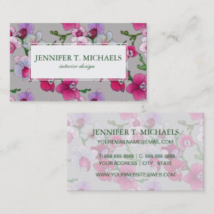 Cartão De Visita Orquídeas Rosa Em Sangue  Adicione Seu Nome