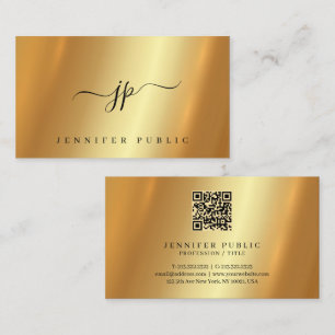 Cartão De Visita Ortografia Elegante, Script Monograma, Glamor Dour