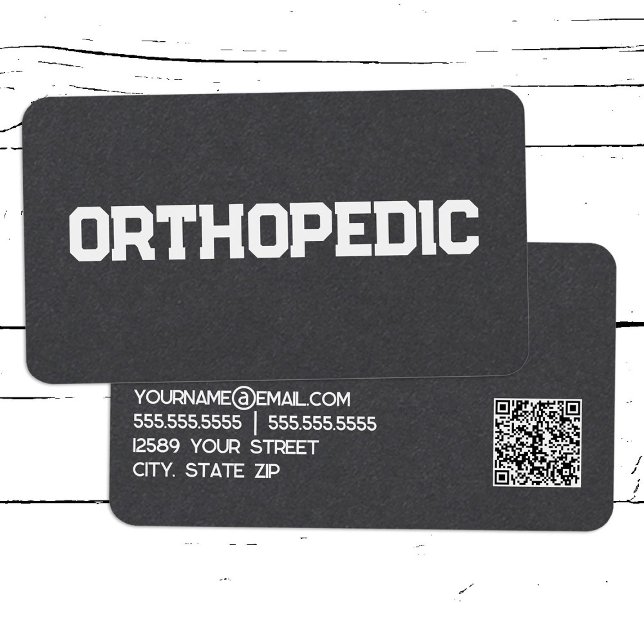 Cartão De Visita Ortopedia Spine Médica Personalizada QR (Orthopedic Custom QR Business Cards)