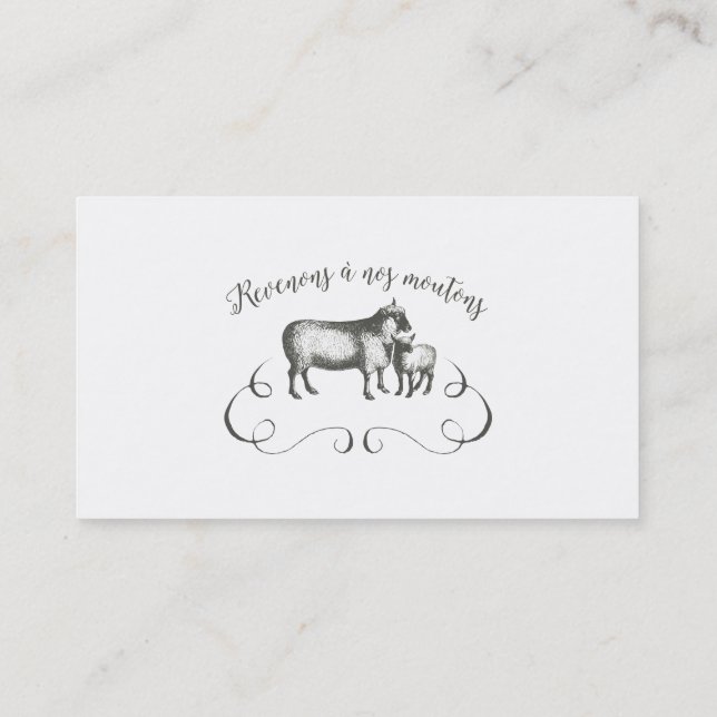 Cartão De Visita Os carneiros engraçados cultivam o estilo francês (Verso)