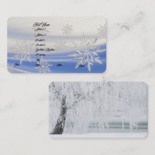 Cartão De Visita Os flocos de neve congelados personalizam destinos