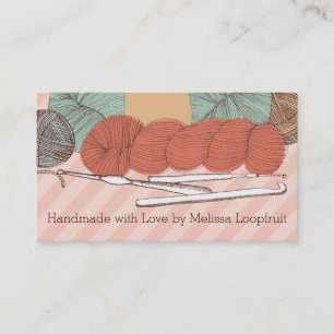 Cartão De Visita os ganchos de crochet feitos sob encomenda dos
