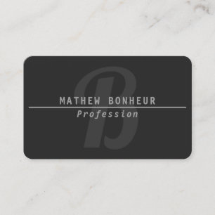 Cartão De Visita Os Monogrammed moderno dos homens, cinzas