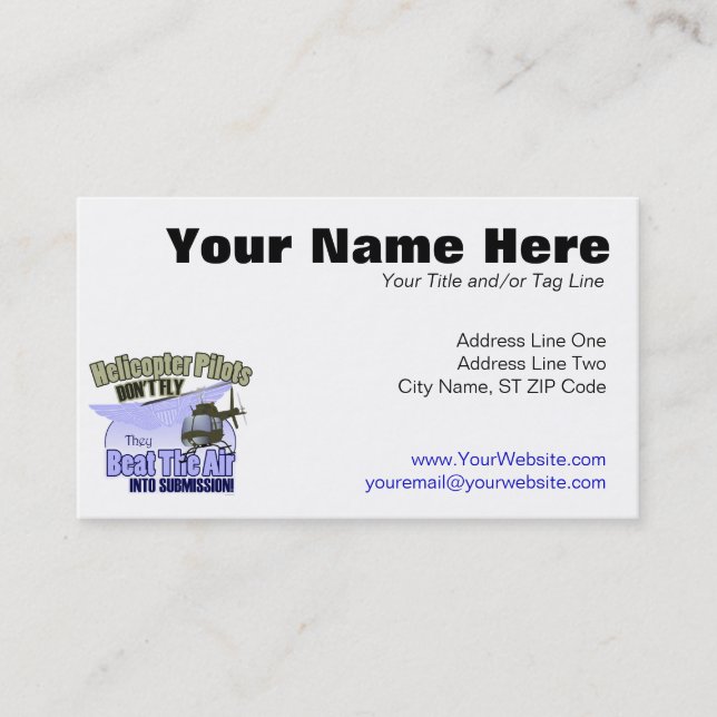 Cartão De Visita Os pilotos do helicóptero não voam… [OH-58] (Frente)