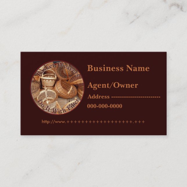 Cartão De Visita Os tecelões da cesta fazem-no com fibra - tecelão (Frente)