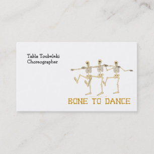 Cartão De Visita Osso engraçado dos esqueletos da dança para dan
