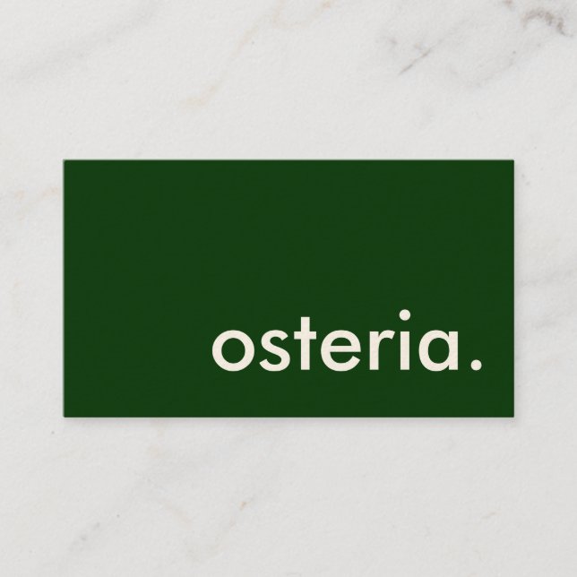 Cartão De Visita osteria. (Frente)