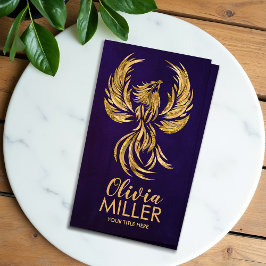 Cartão De Visita Ouro Ascensão Phoenix Bird