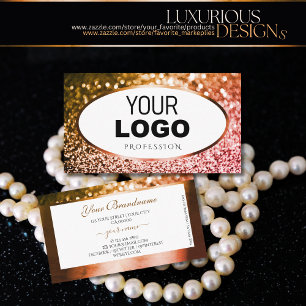 Cartão De Visita Ouro branco de luxo e barramento de logotipo Doura