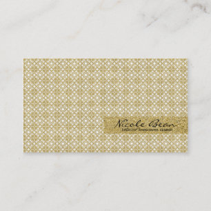 Cartão De Visita Ouro Branco Design Moderno Falso Brilho Elegante G
