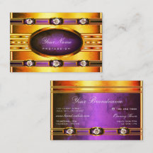 Ouro Brilhante Flashy com Padrões Marble Roxos