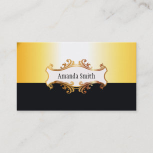 Cartão De Visita Ouro claro e preto
