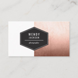 Cartão De Visita Ouro cor-de-rosa do polígono