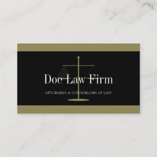 Cartão De Visita Ouro da empresa de advocacia/bandeira preta