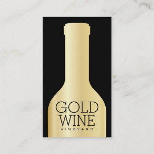 Cartão De Visita Ouro da garrafa de vinho  