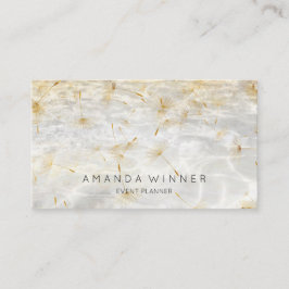 Cartão De Visita Ouro Dandelion Confetti Grungy Cinza Água