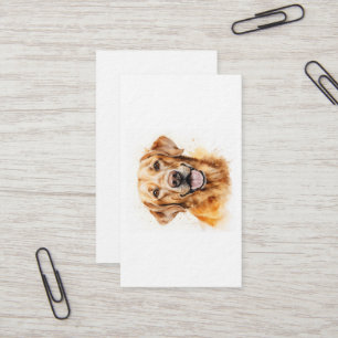 Cartão De Visita Ouro de Aquarela Labrador - Cachorro do Retriever