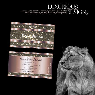 Cartão De Visita  Ouro de Efeitos Dourados do Disparador da Glitter