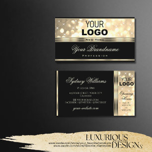 Cartão De Visita Ouro de logotipo das Estrelas brilhantes Douradas 