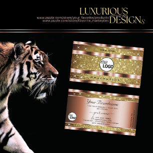 Cartão De Visita Ouro de logotipo das Estrelas Glitter Glitter Dour