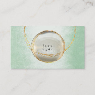 Cartão De Visita Ouro de minimalismo Foil Glass Mint Greenery VIP