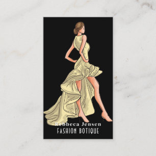 Cartão De Visita Ouro de moda Logotipo de vestir QR Stylist Body Bo